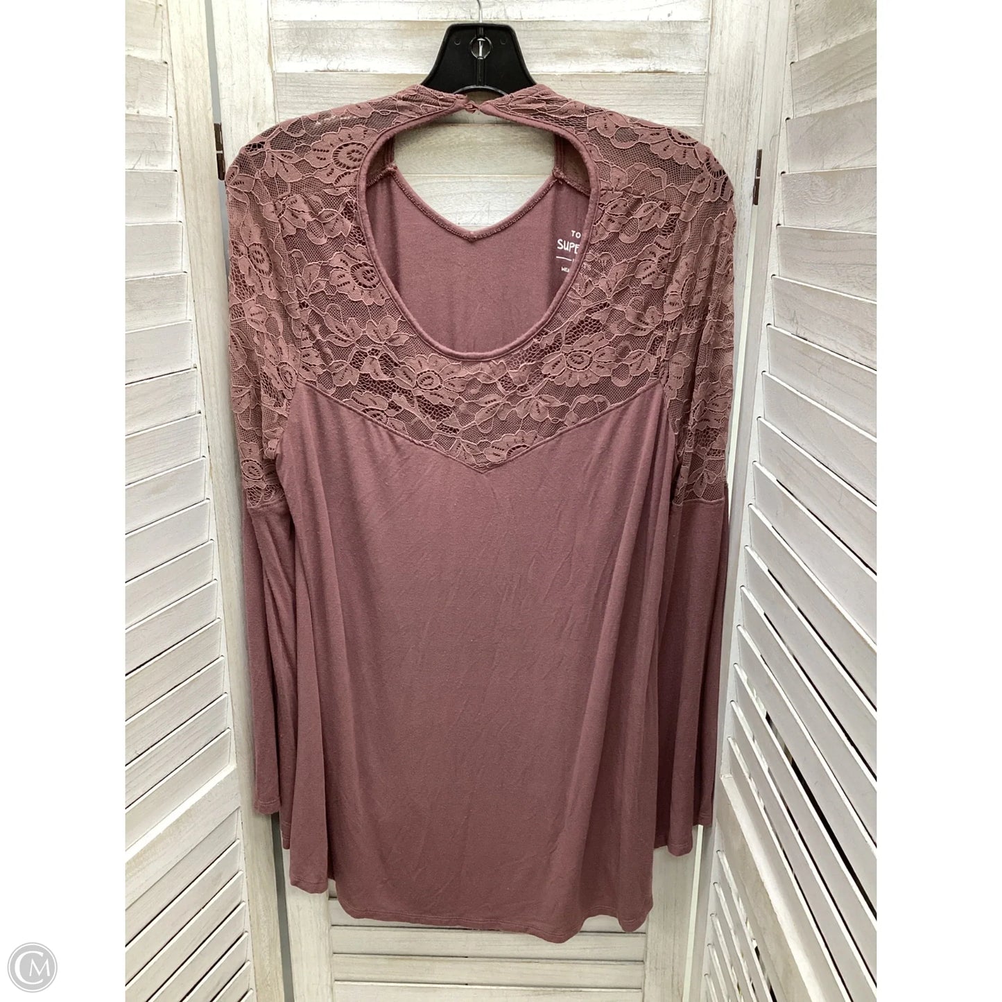 Top Long Sleeve By Torrid In Mauve, Size: 1x