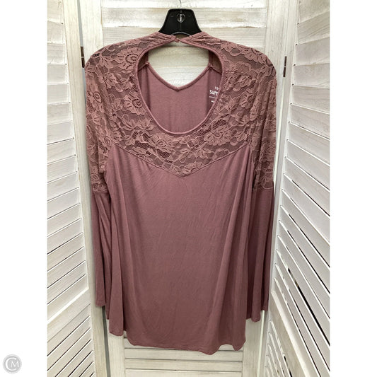 Top Long Sleeve By Torrid In Mauve, Size: 1x