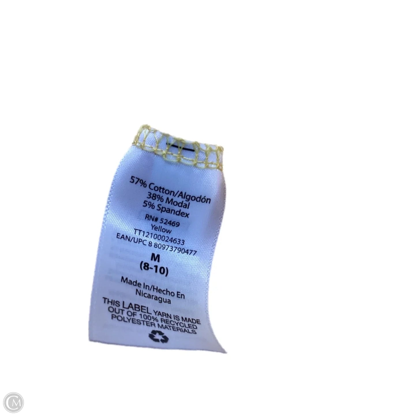 Top Long Sleeve By Time And Tru In Yellow, Size: M