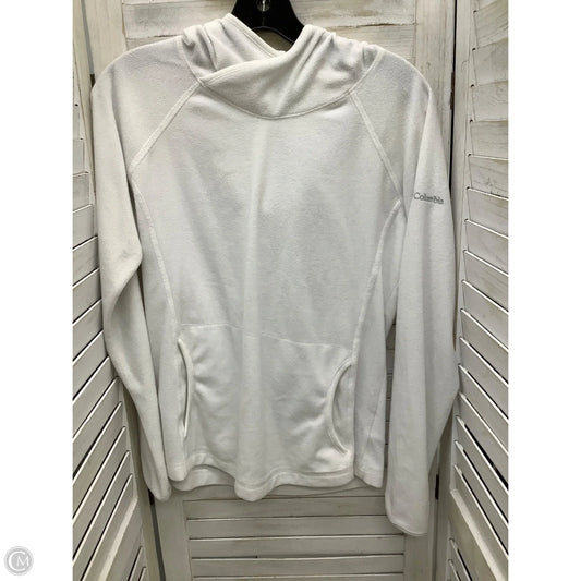 Athletic Top Long Sleeve Hoodie By Columbia In White, Size: S