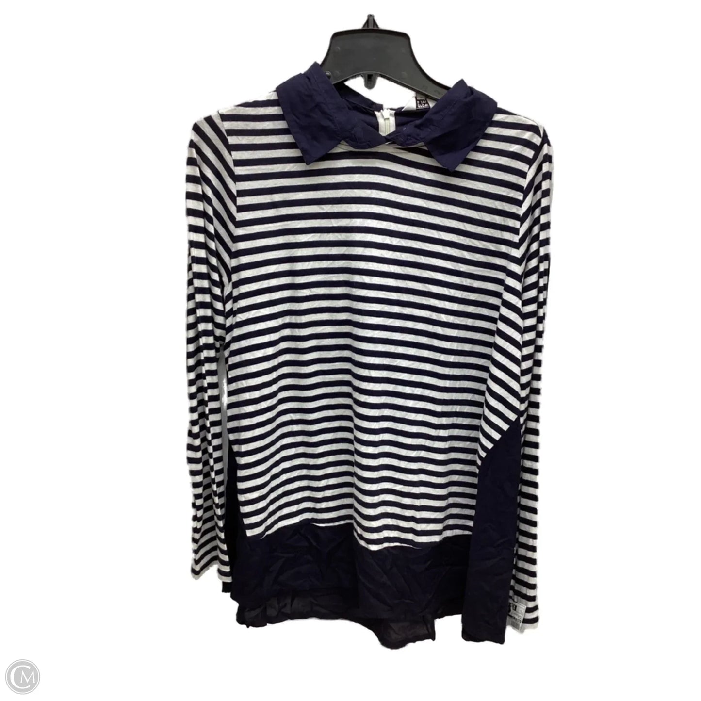 Top Long Sleeve By Crown And Ivy In Striped Pattern, Size: L