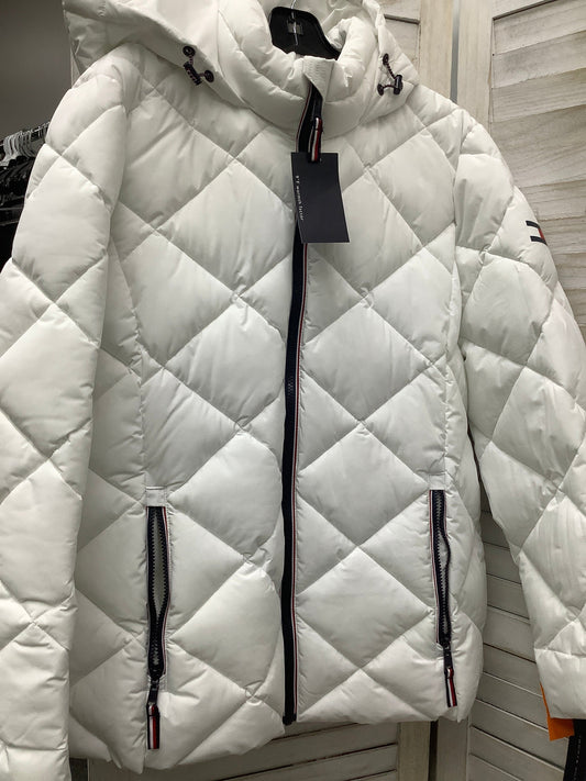 Coat Puffer & Quilted By Tommy Hilfiger In White, Size: Xxl