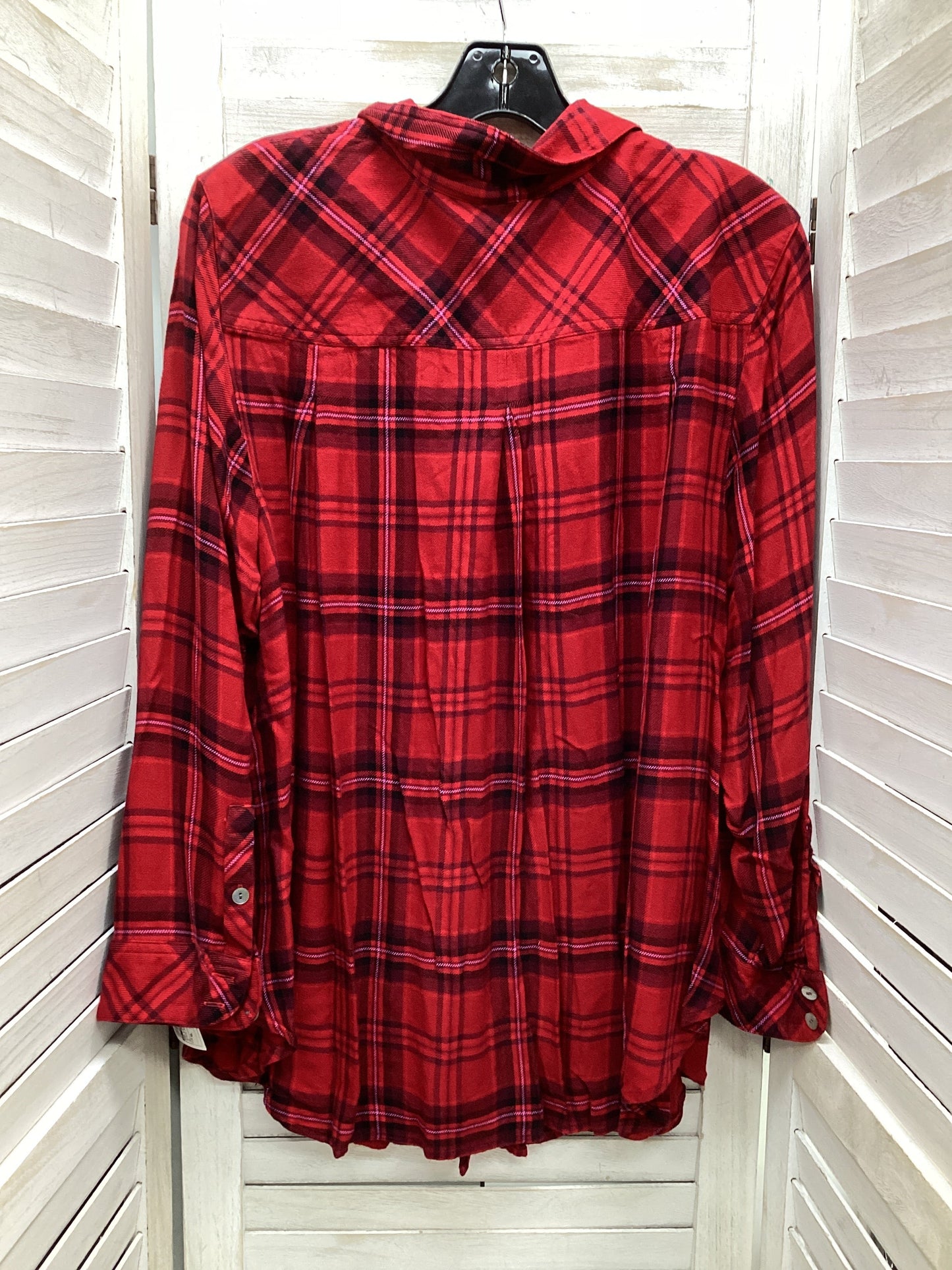 Top Long Sleeve By J. Jill In Plaid Pattern, Size: Xl