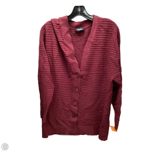 Sweater Cardigan By Express In Maroon, Size: S
