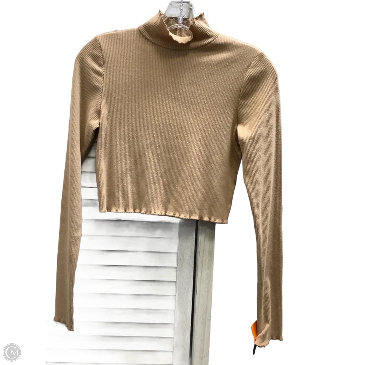 Top Long Sleeve By Aerie In Tan, Size: S