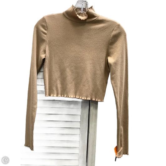 Top Long Sleeve By Aerie In Tan, Size: S