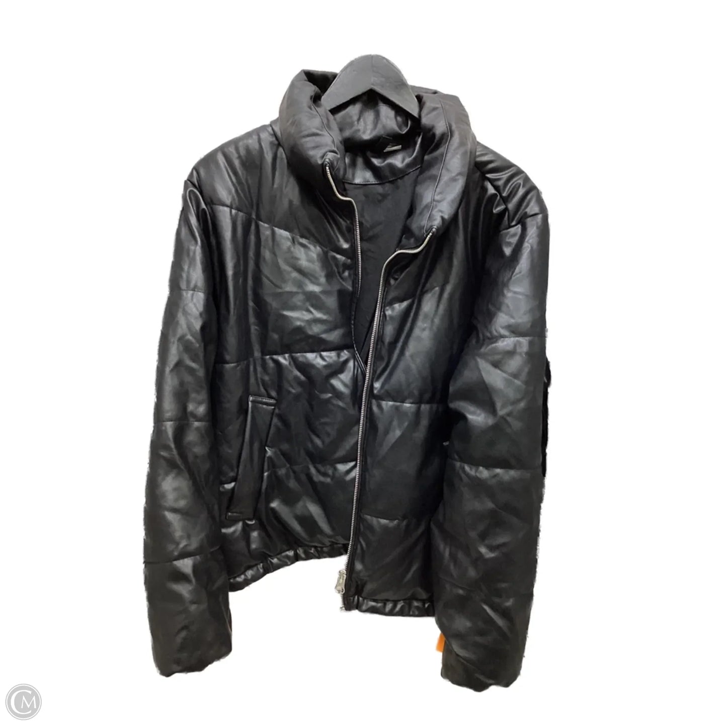 Coat Puffer & Quilted By Divided In Black, Size: M
