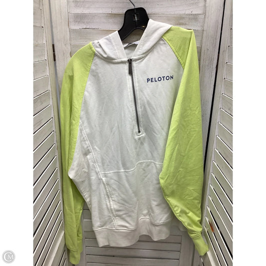 Sweatshirt Hoodie By Pendleton In White & Yellow, Size: S