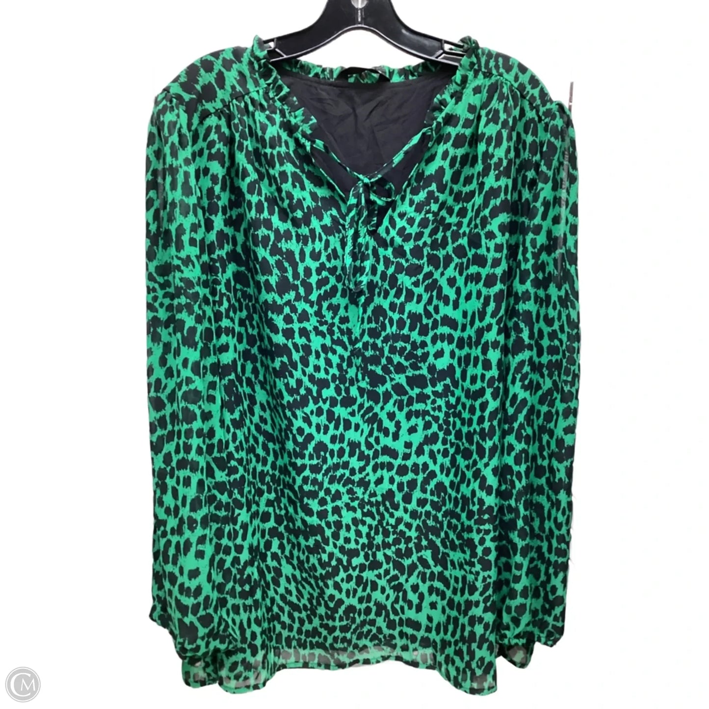 Blouse Long Sleeve By Clothes Mentor In Leopard Print, Size: 18