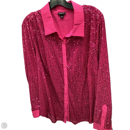 Top Long Sleeve By Torrid In Pink, Size: 1x
