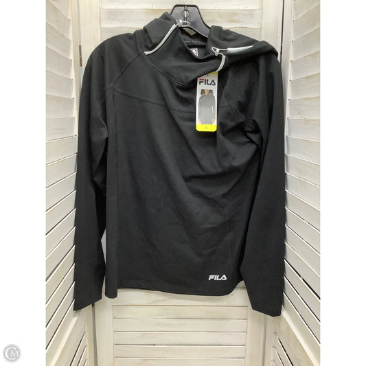 Athletic Top Long Sleeve Hoodie By Fila In Black, Size: S