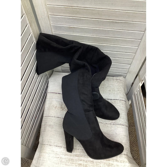 Boots Knee Heels By Top Moda In Black, Size: 9