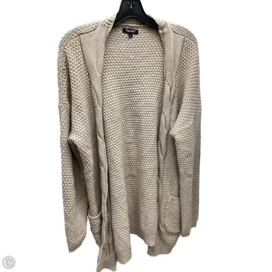 Sweater Cardigan By Clothes Mentor In Tan, Size: L