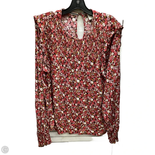 Top Long Sleeve By Knox Rose In Floral Print, Size: Xxl