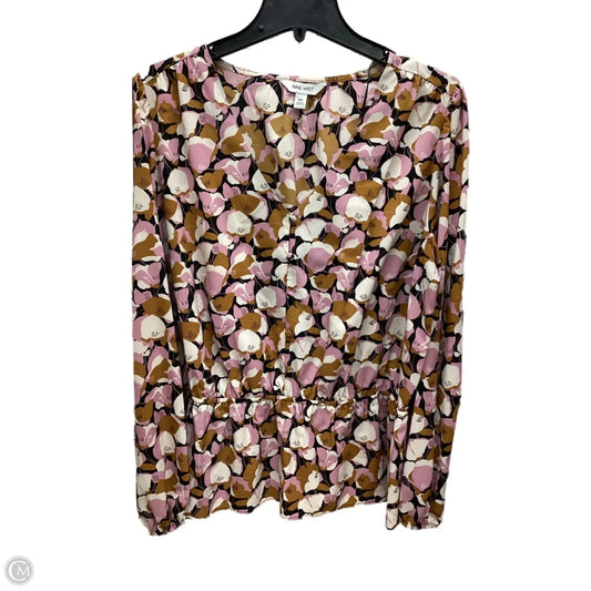 Top Long Sleeve By Nine West Apparel In Floral Print, Size: Xxl