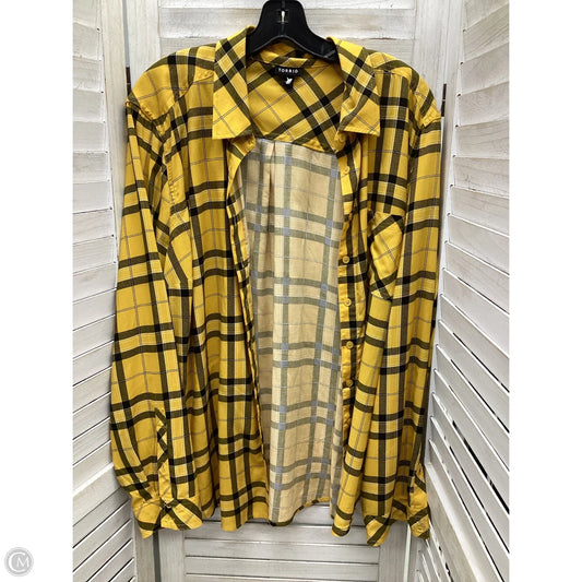 Blouse Long Sleeve By Torrid In Plaid Pattern, Size: 1x