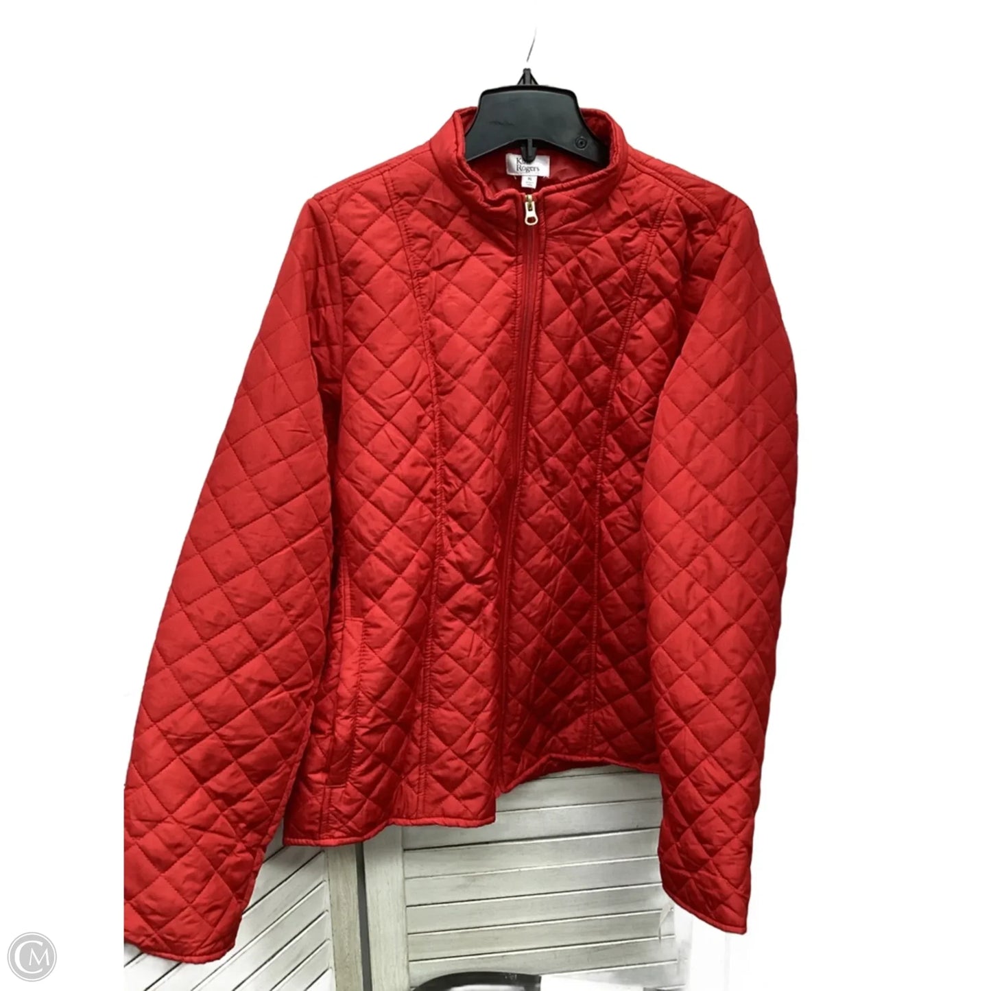 Jacket Windbreaker By Kim Rogers In Red, Size: Xl
