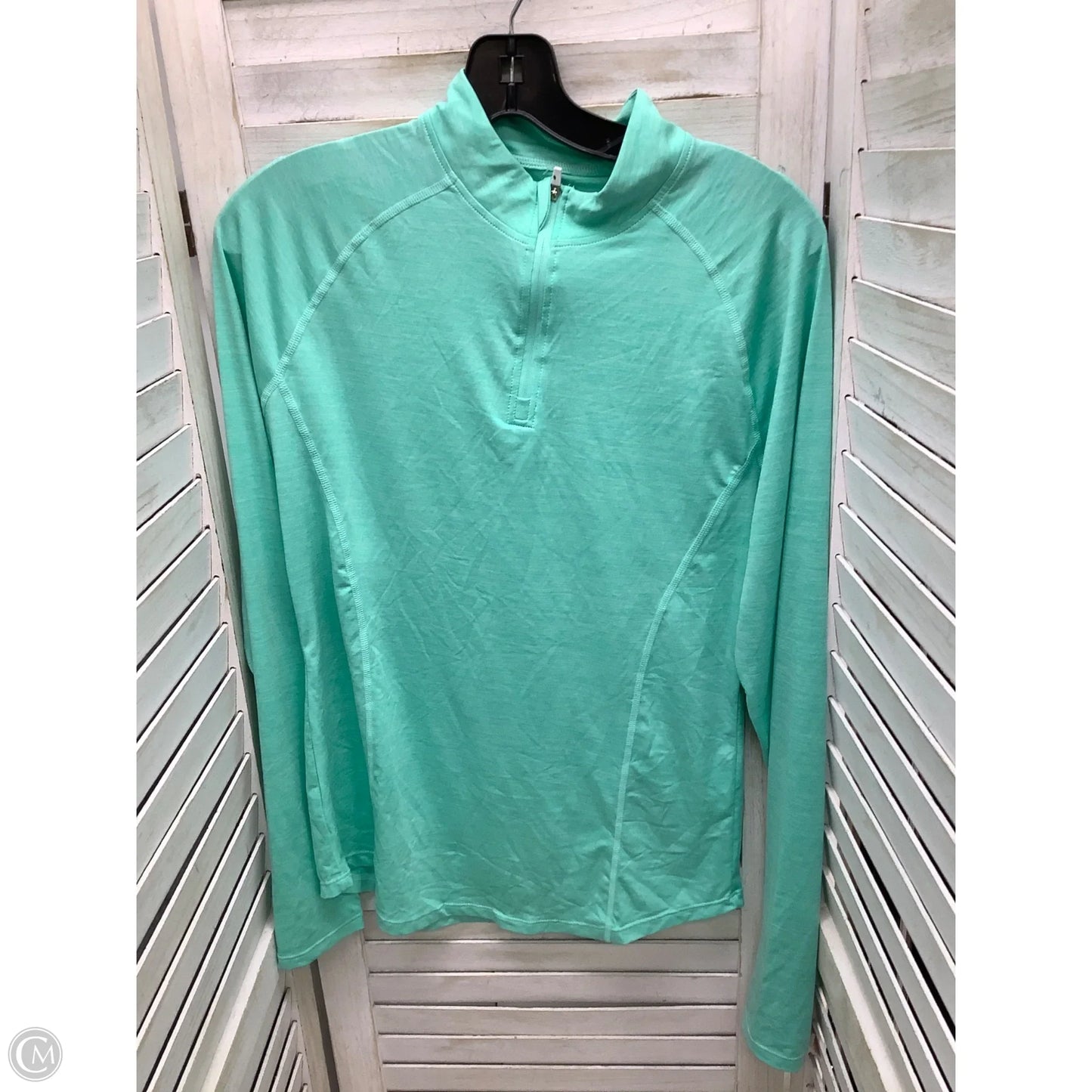 Athletic Top Long Sleeve Collar By Clothes Mentor In Green, Size: M