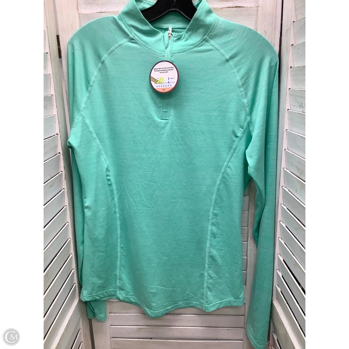 Athletic Top Long Sleeve Collar By Clothes Mentor In Green, Size: M