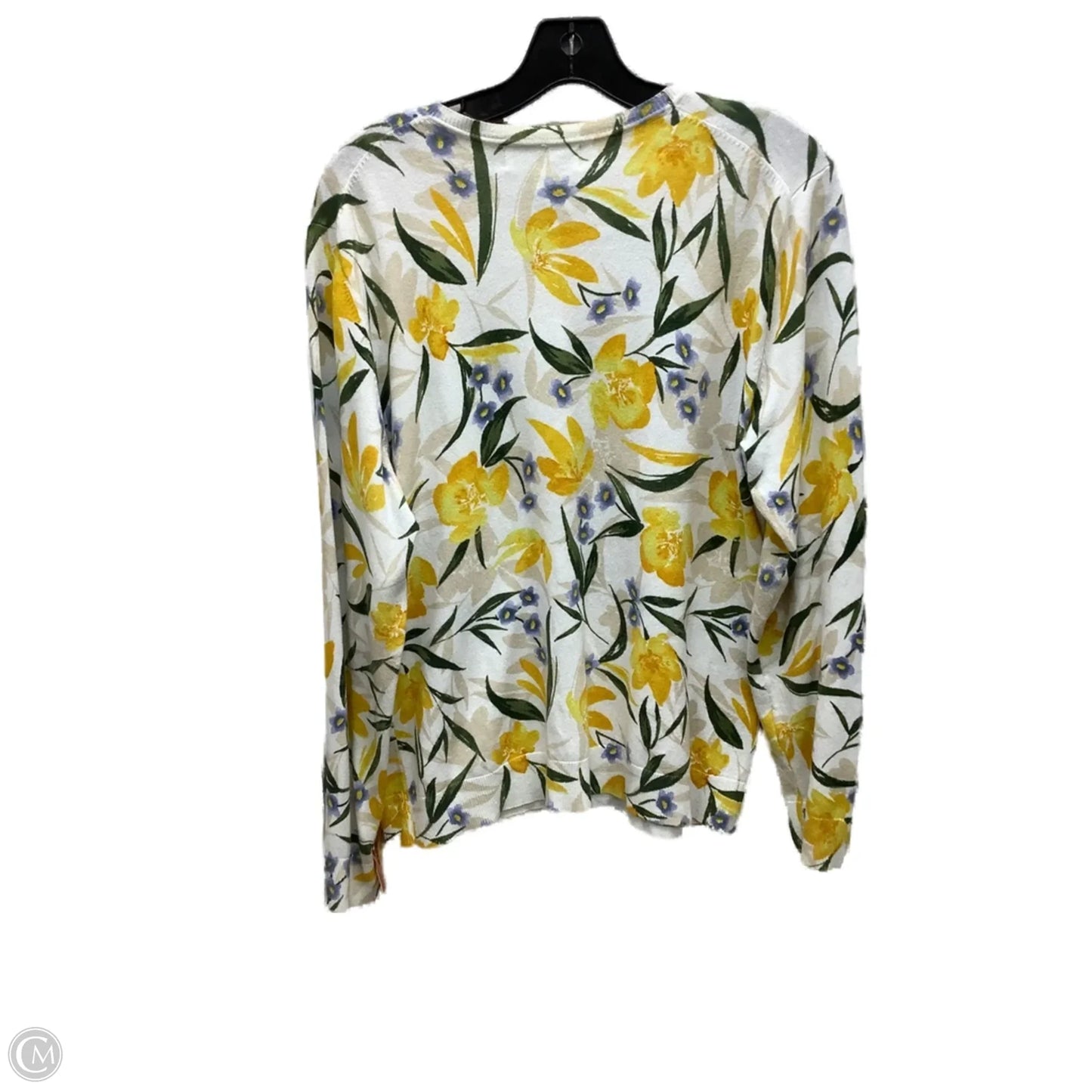Cardigan By Karen Scott In Floral Print, Size: Xl
