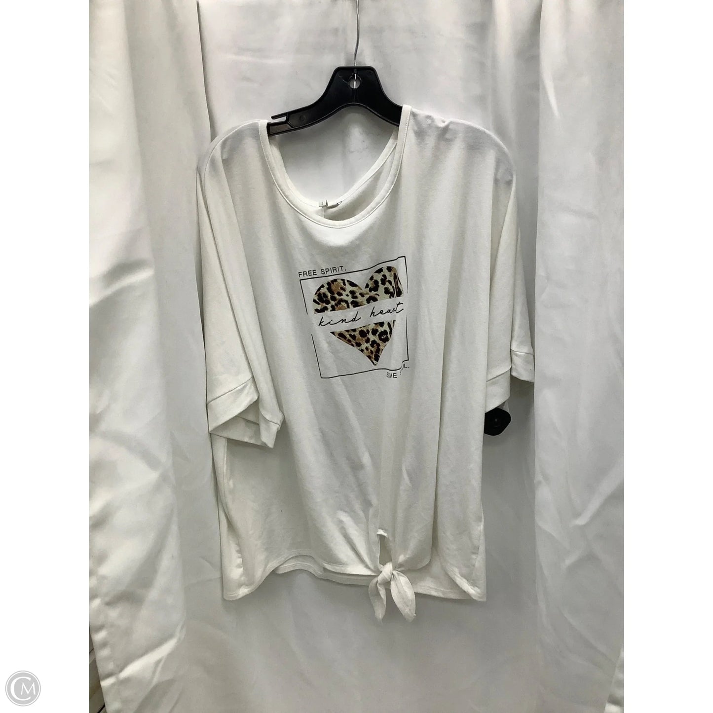 Top Short Sleeve By Cato In White, Size: Xl