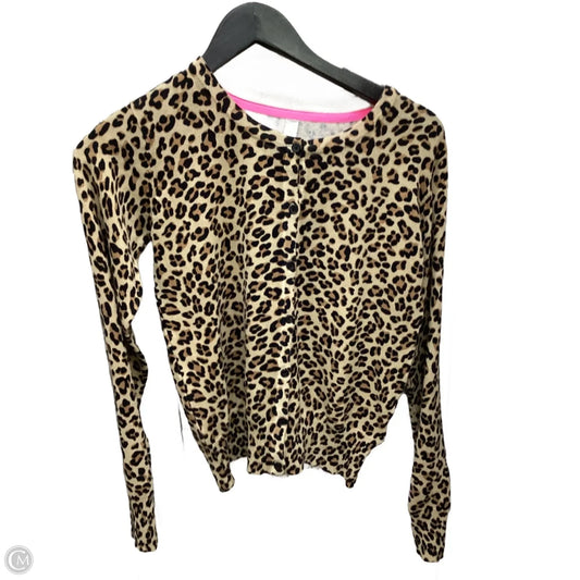 Cardigan By Cherokee In Leopard Print, Size: Xl