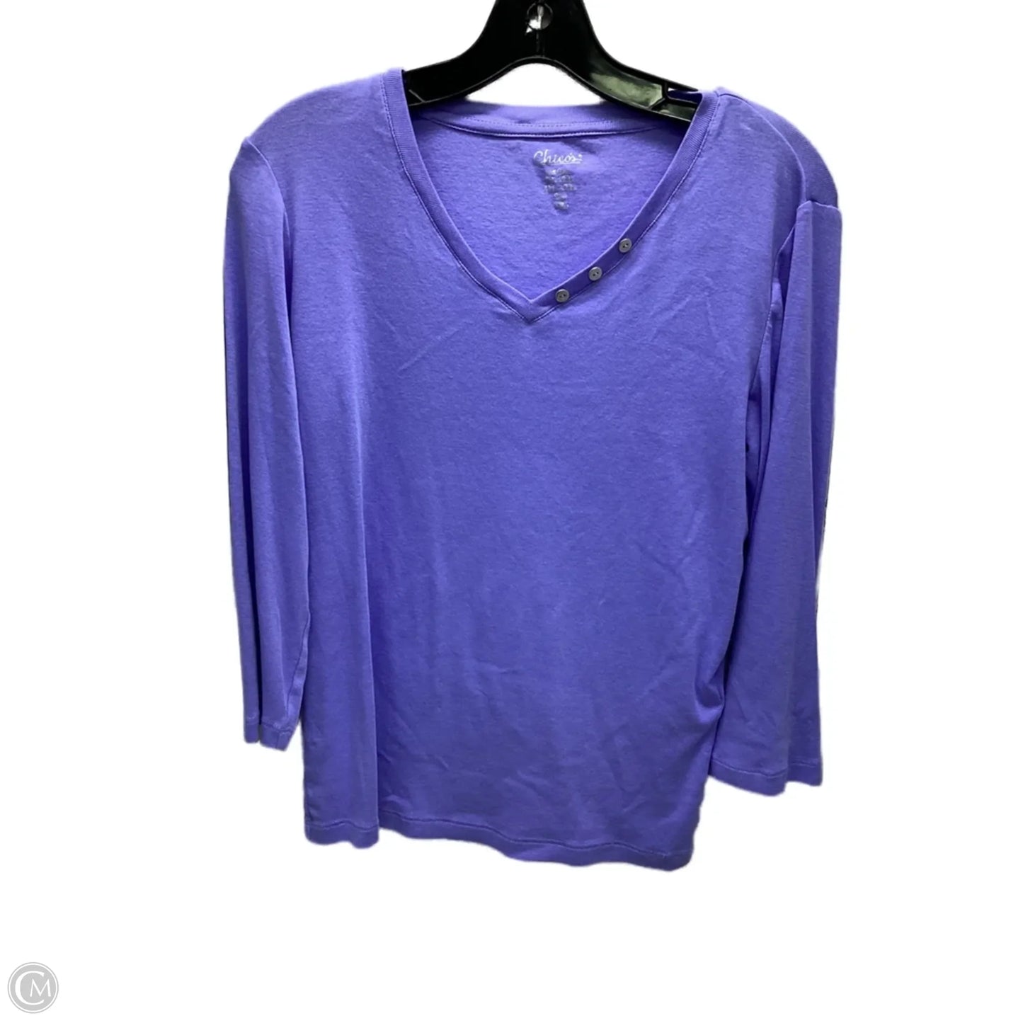 Top Long Sleeve By Chicos In Blue, Size: M