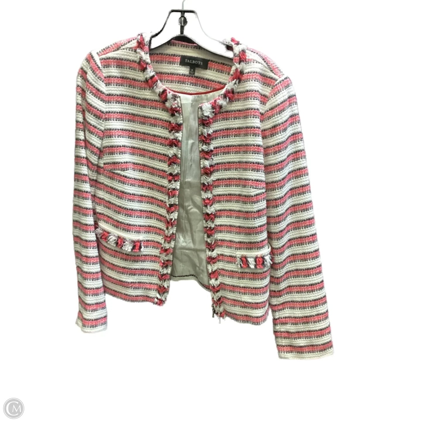 Blazer By Talbots In Striped Pattern, Size: 6