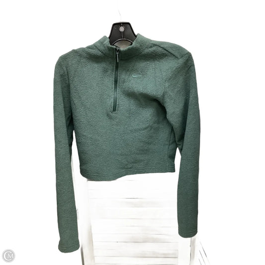 Athletic Top Long Sleeve Collar By Nike Apparel In Green, Size: S