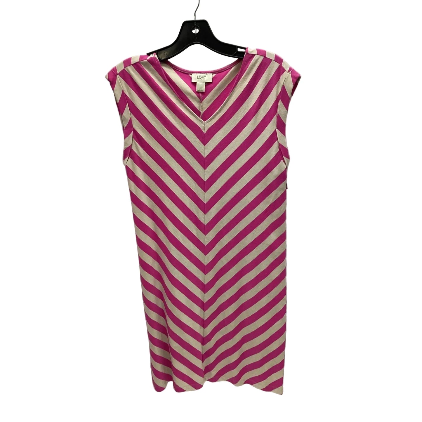 Dress Casual Midi By Loft In Striped Pattern, Size: Xs