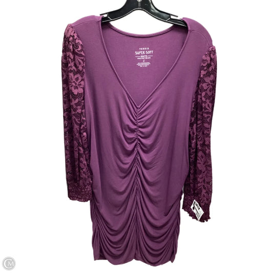 Top Long Sleeve By Torrid In Maroon, Size: 2x