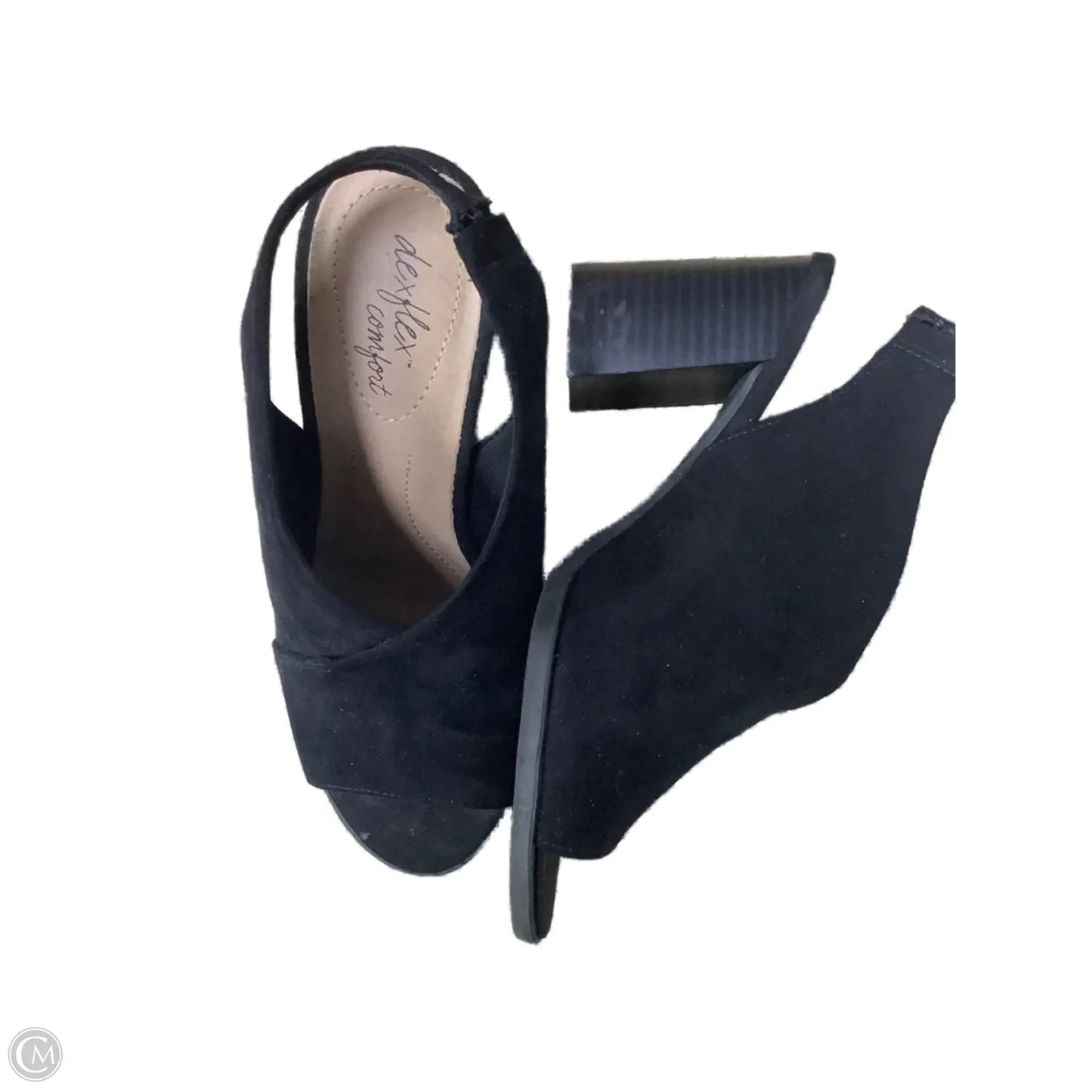 Sandals Heels Block By Dexflex In Black, Size: 5.5