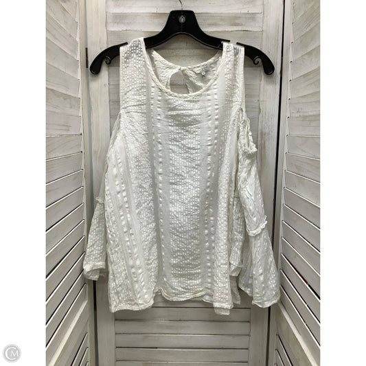 Top Long Sleeve By Lucky Brand In White, Size: L