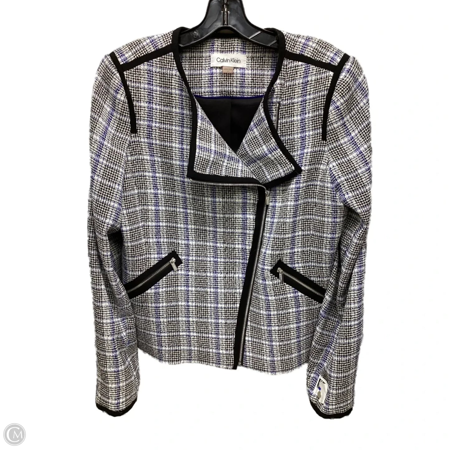 Blazer By Calvin Klein In Plaid Pattern, Size: 10