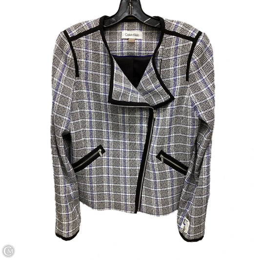 Blazer By Calvin Klein In Plaid Pattern, Size: 10