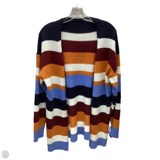 Sweater Cardigan By Clothes Mentor In Striped Pattern, Size: L