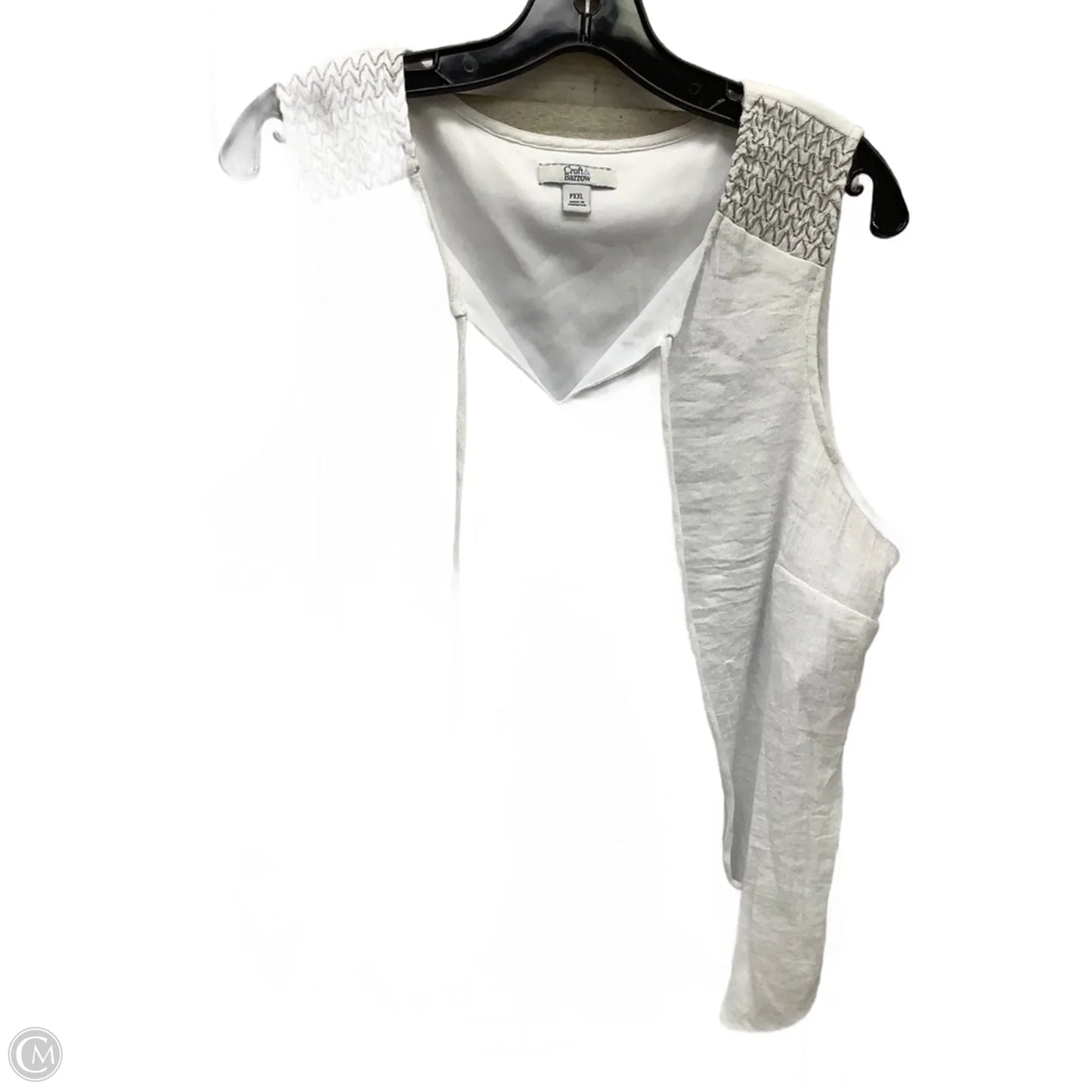 Top Sleeveless By Croft And Barrow In White, Size: Xxl