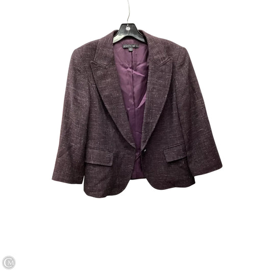 Blazer Designer By Lafayette 148 In Purple, Size: 8