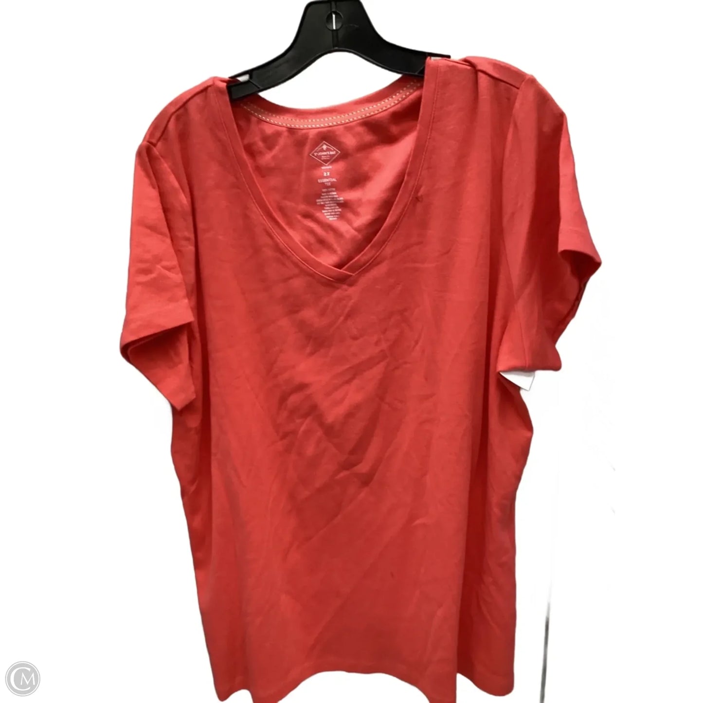 Top Short Sleeve By St Johns Bay In Coral, Size: 2x