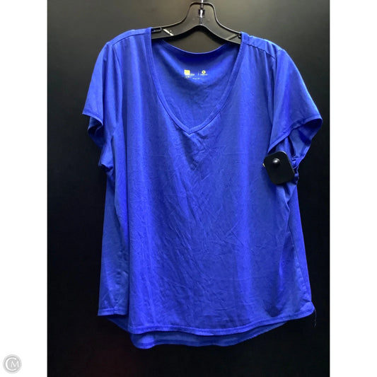 Athletic Top Short Sleeve By Xersion In Blue, Size: 2x