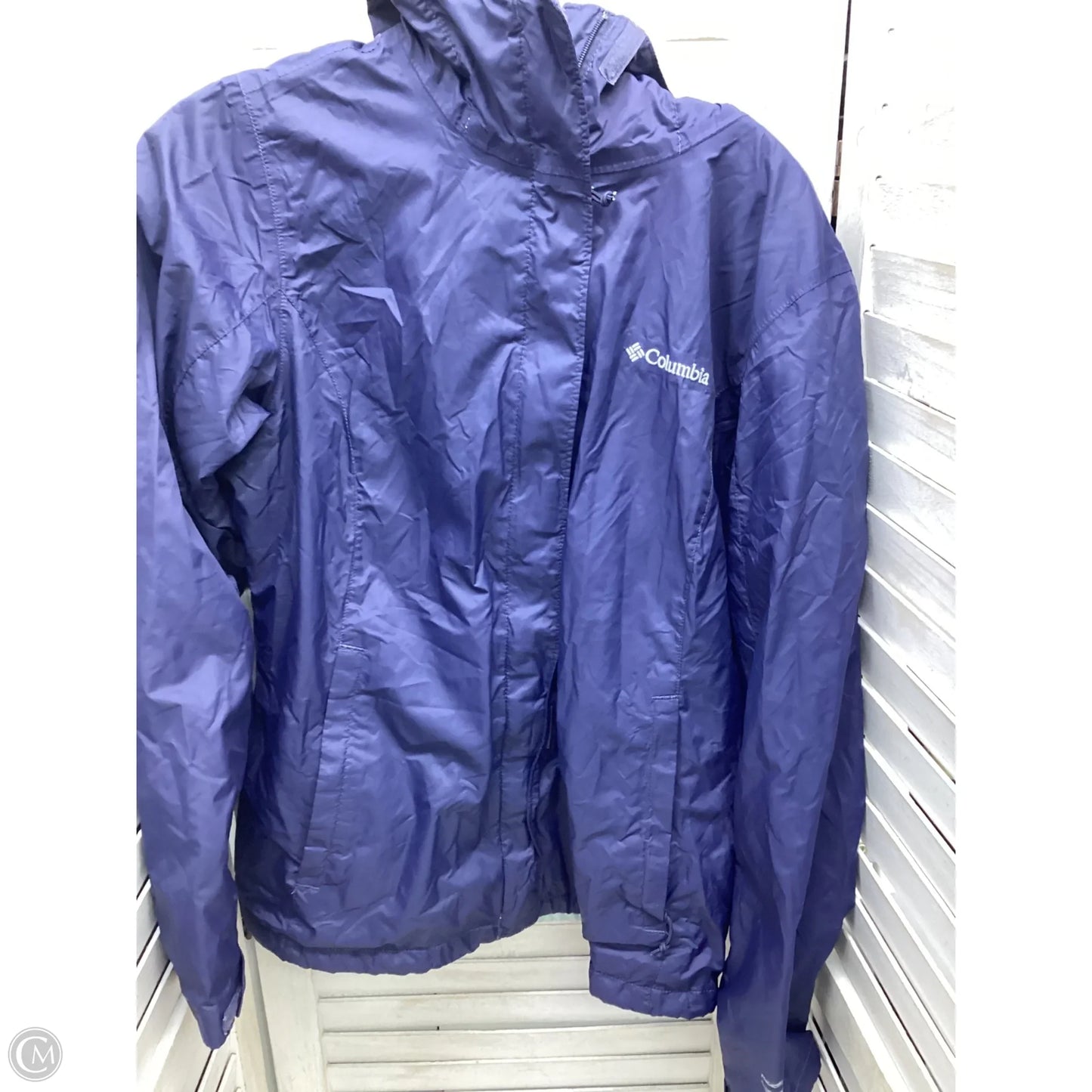Jacket Windbreaker By Columbia In Blue, Size: M