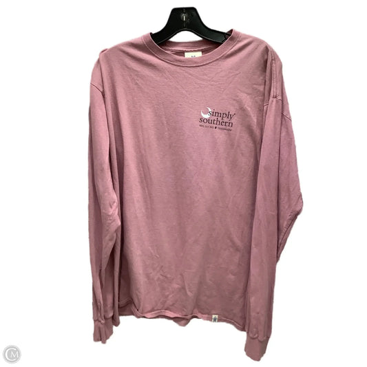 Top Long Sleeve By Simply Southern In Pink, Size: L