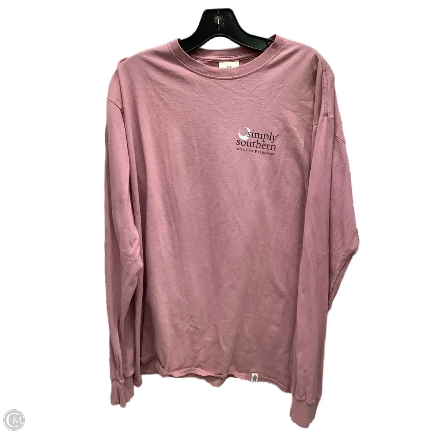 Top Long Sleeve By Simply Southern In Pink, Size: L