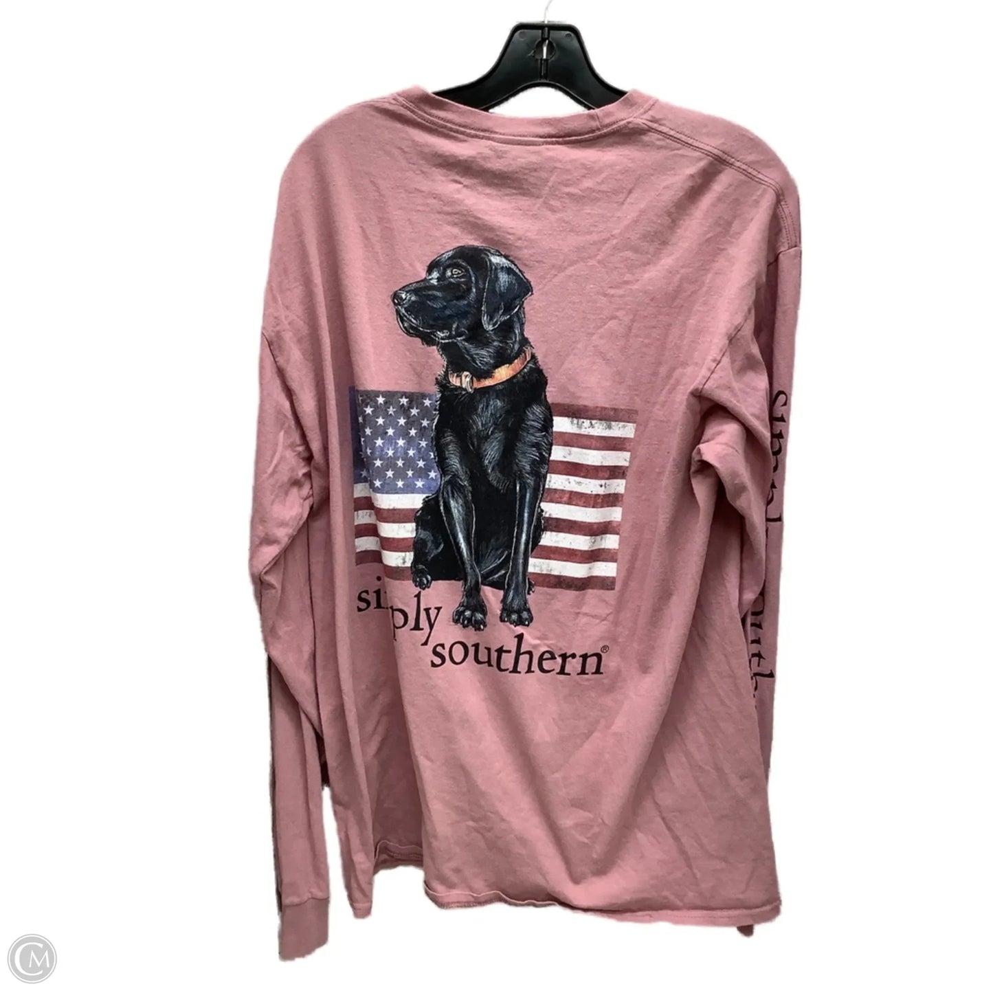 Top Long Sleeve By Simply Southern In Pink, Size: L