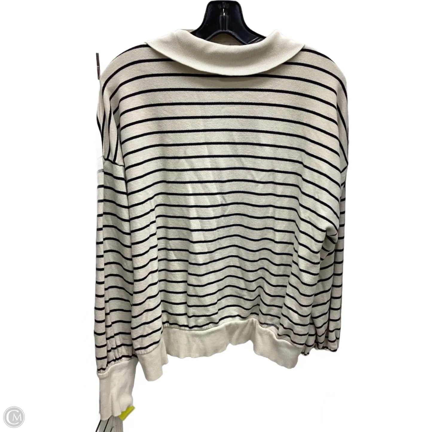 Sweatshirt Collar By Loft In Striped Pattern, Size: L