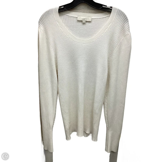 Top Long Sleeve By Loft In Ivory, Size: Xxl