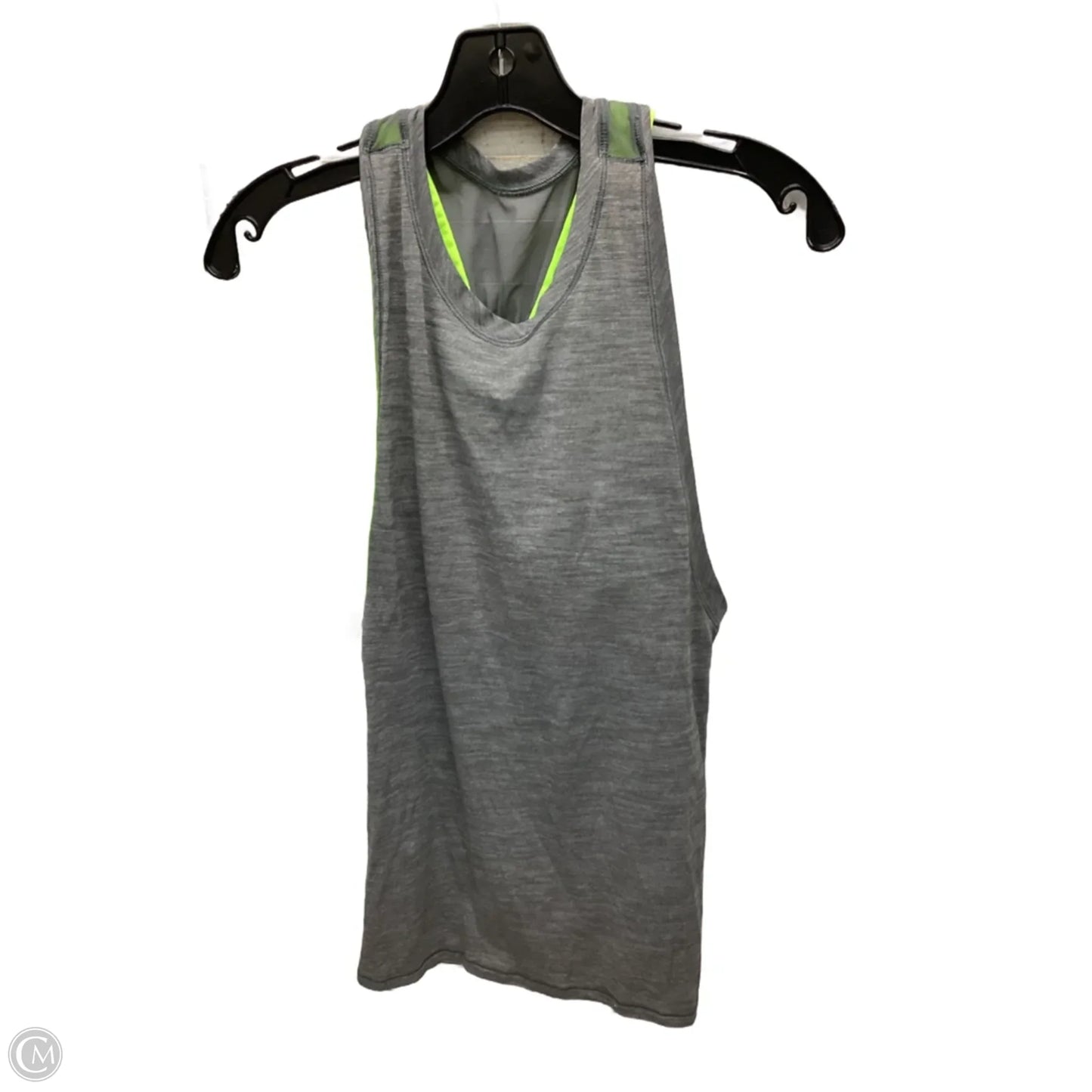 Athletic Tank Top By Lululemon In Grey & Yellow, Size: S