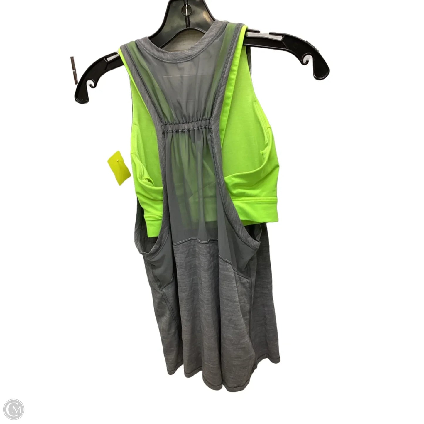 Athletic Tank Top By Lululemon In Grey & Yellow, Size: S