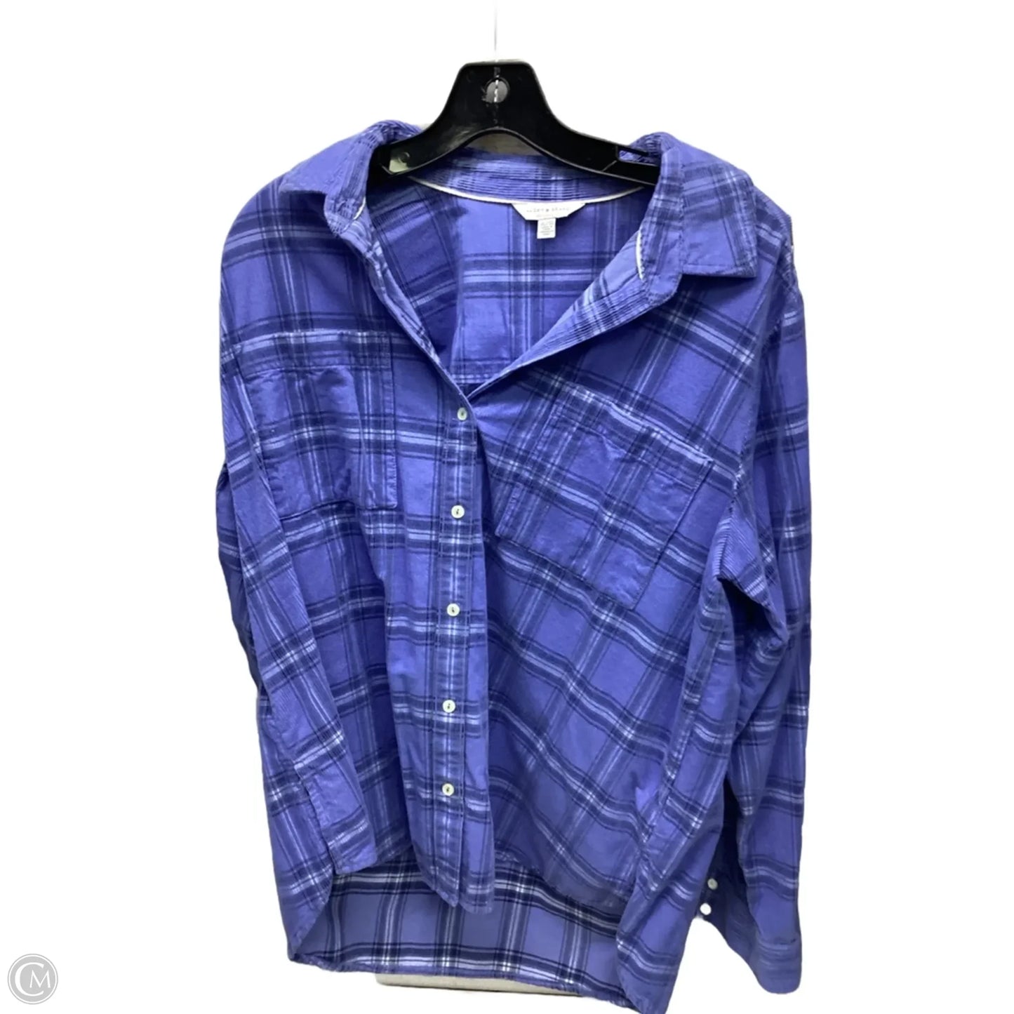 Top Long Sleeve By Lucky Brand In Plaid Pattern, Size: Xl