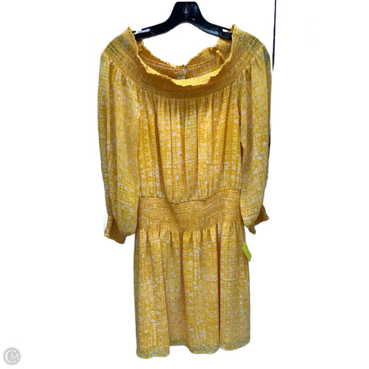 Dress Casual Midi By Michael By Michael Kors In Yellow, Size: L